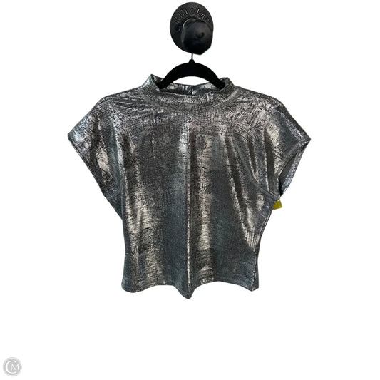 Top Short Sleeve By Pilcro In Silver, Size: M