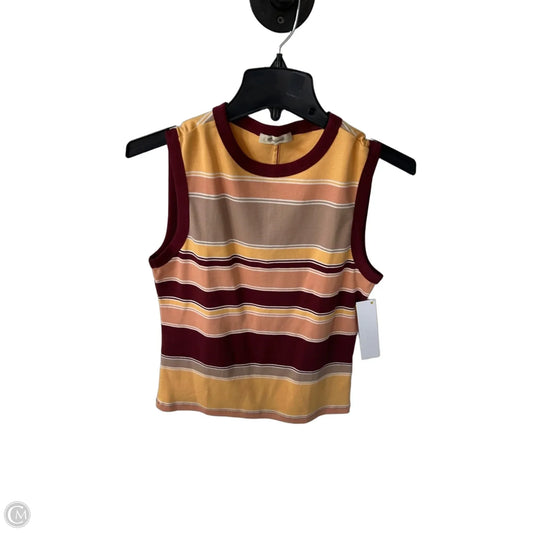Top Sleeveless By Madewell In Red & Yellow, Size: L