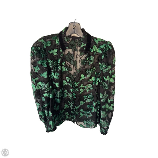 Top Long Sleeve Designer By Alice + Olivia In Black & Green, Size: Xs