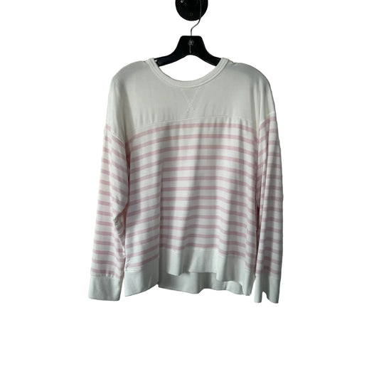 Top Long Sleeve By Workshop In Pink & White, Size: Xl