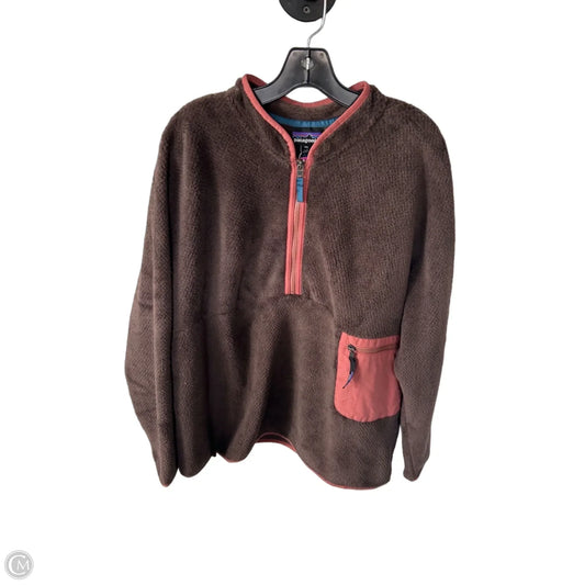 Jacket Fleece By Patagonia In Brown & Pink, Size: Xxl