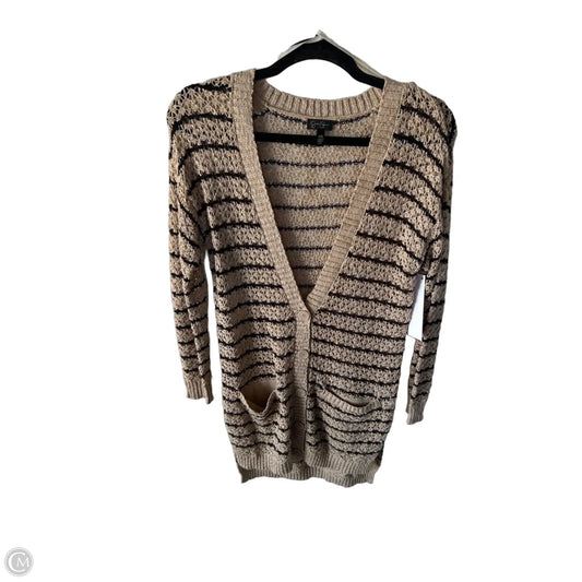 Sweater Cardigan By Jessica Simpson In Black & Tan, Size: Xs