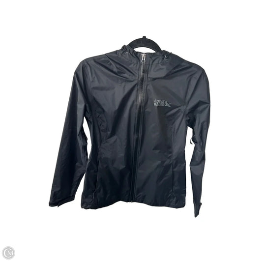 Jacket Windbreaker By Eddie Bauer In Black, Size: Xs