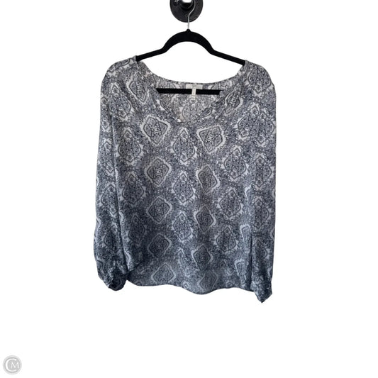 Top 3/4 Sleeve By Joie In Blue & White, Size: L