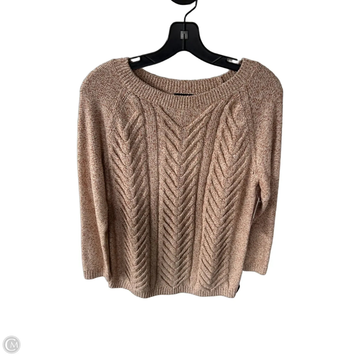Sweater By Talbots In Brown & White, Size: M