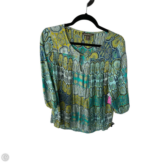 Top 3/4 Sleeve By Tommy Bahama In Blue & Green, Size: M
