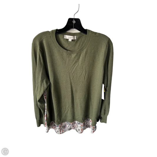 Sweater By Loft In Green & White, Size: Xl