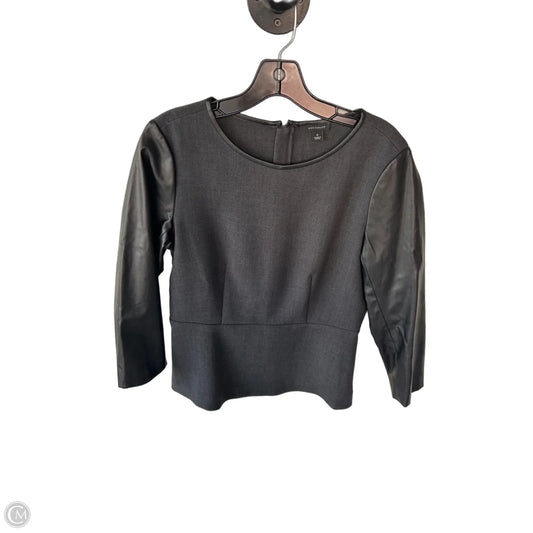 Blouse 3/4 Sleeve By Ann Taylor In Black & Grey, Size: S