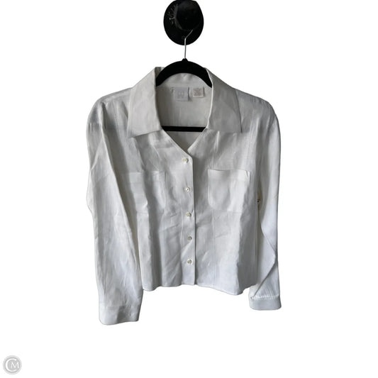 Blouse Long Sleeve By Gap In White, Size: M