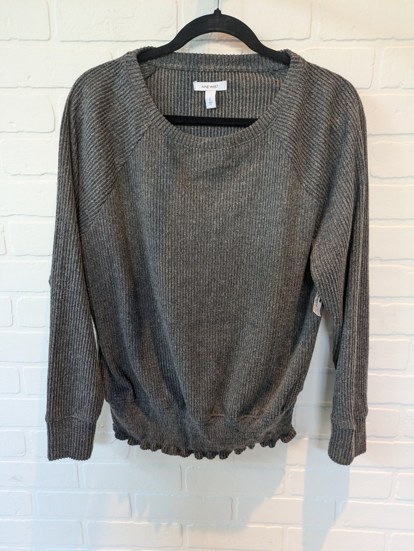 Grey Top Long Sleeve Basic Nine West, Size L