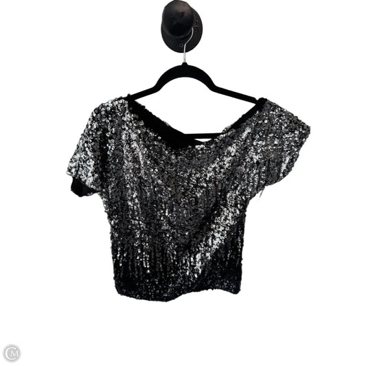 Top Short Sleeve By Clothes Mentor In Black & Silver, Size: S