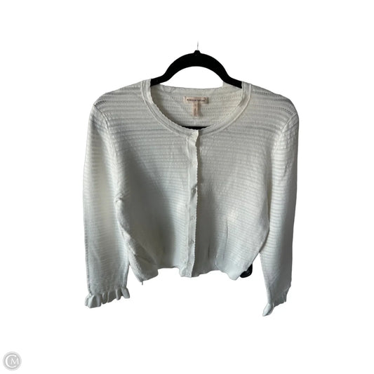 Sweater Cardigan By Rebecca Taylor In White, Size: L