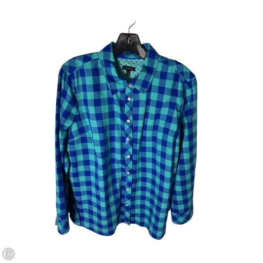 Top Long Sleeve By Talbots In Blue, Size: L