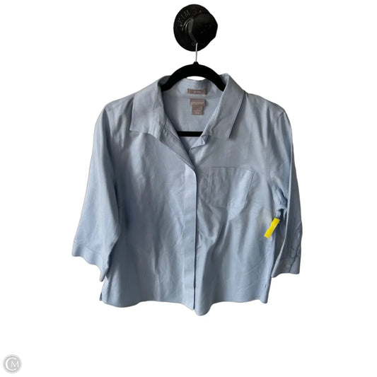 Blouse 3/4 Sleeve By Chicos In Blue, Size: M
