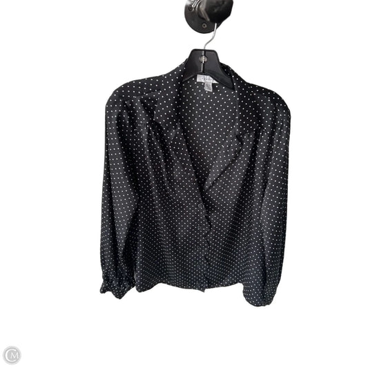 Top Long Sleeve By Top Shop In Black & White, Size: M