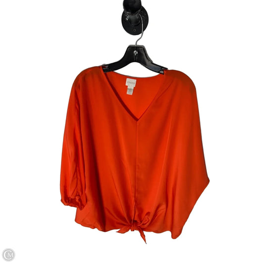 Top Short Sleeve By Chicos In Orange, Size: Xl