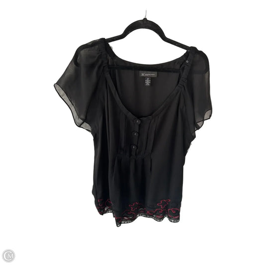 Top Short Sleeve By Inc In Black & Red, Size: 2x