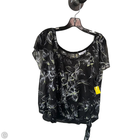 Top 2pc Short Sleeve By Calvin Klein In Black & White, Size: 3x