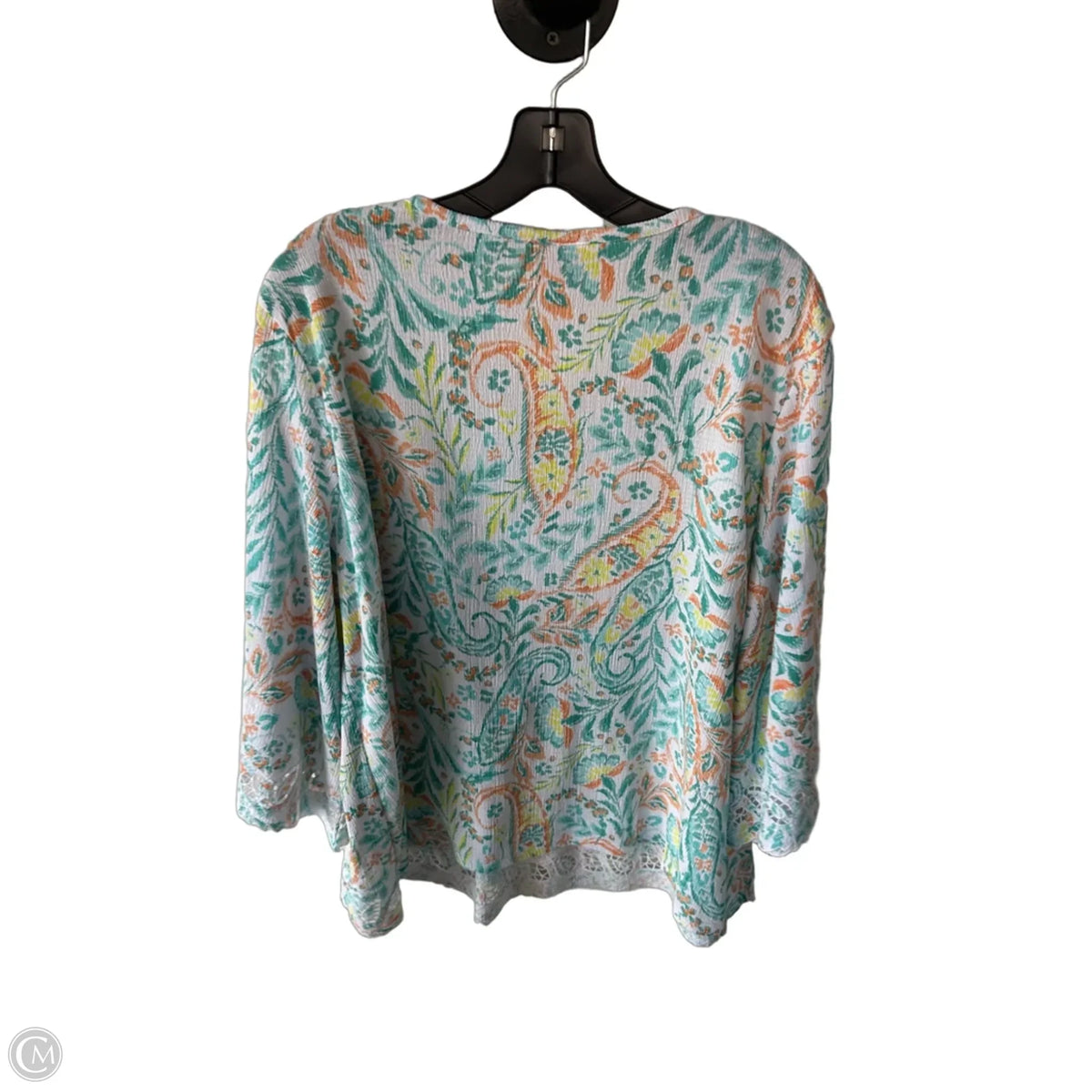 Top 3/4 Sleeve By Ruby Rd In Blue & Orange, Size: 1x