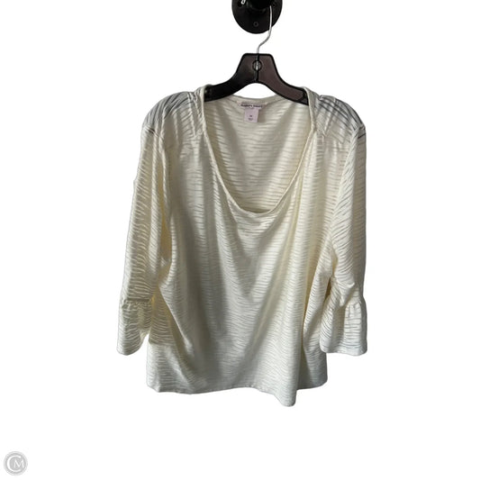 Top Short Sleeve By Allison Daley In Cream, Size: 3x
