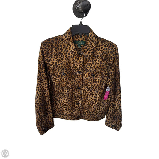 Jacket Denim By Lauren By Ralph Lauren In Animal Print, Size: L