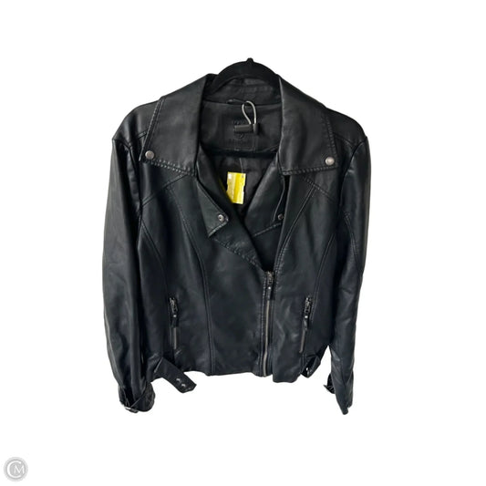 Jacket Moto By Max Studio In Black, Size: Xl