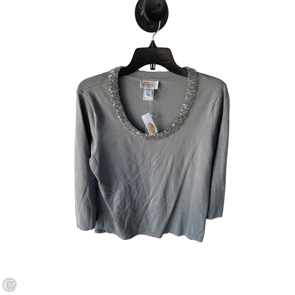Sweater By Talbots In Grey, Size: L