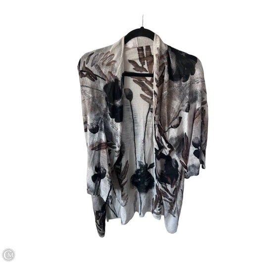 Cardigan By Clothes Mentor In Brown & Grey, Size: 1x