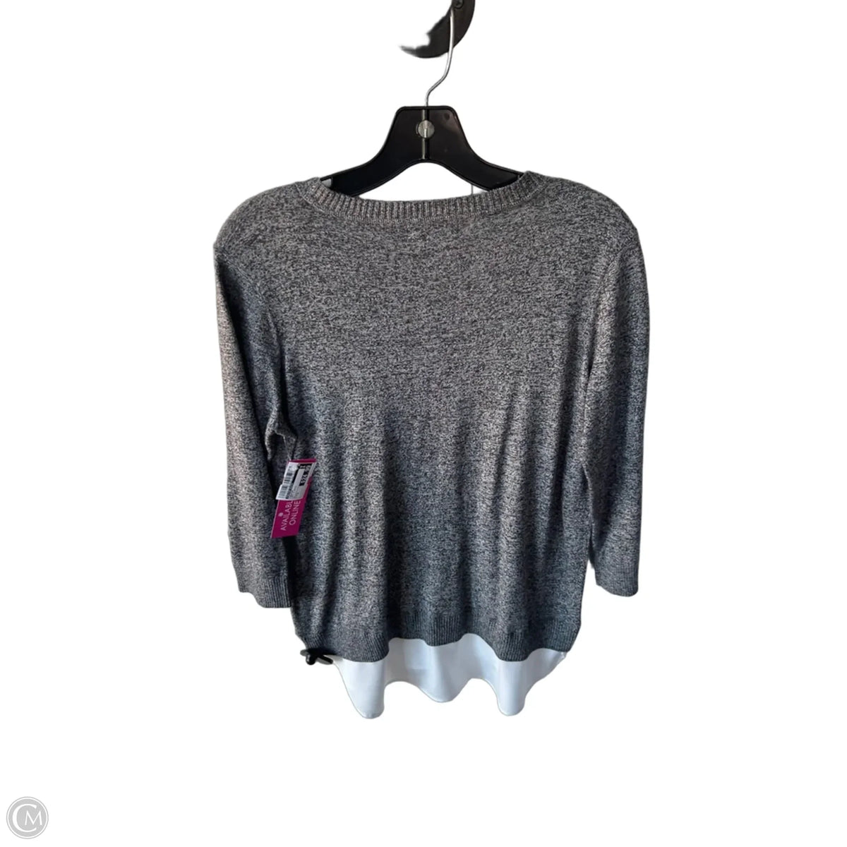 Sweater By Calvin Klein In Grey & White, Size: S