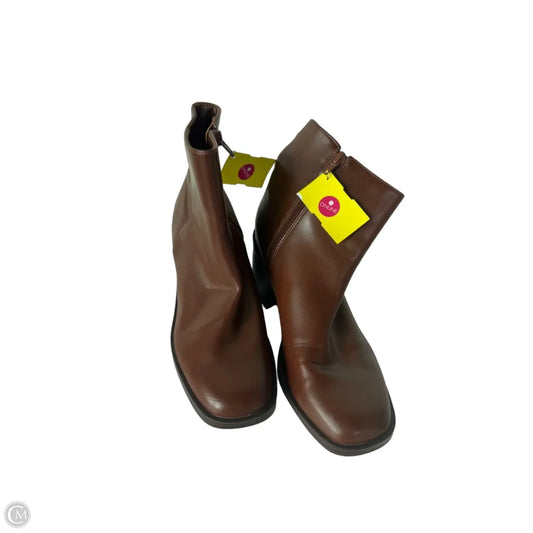 Boots Ankle Heels By Nine West In Brown, Size: 7.5
