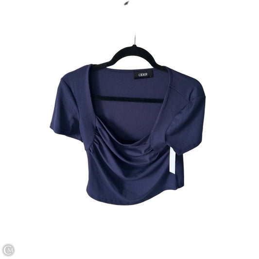 Top Short Sleeve By Cider In Blue, Size: L