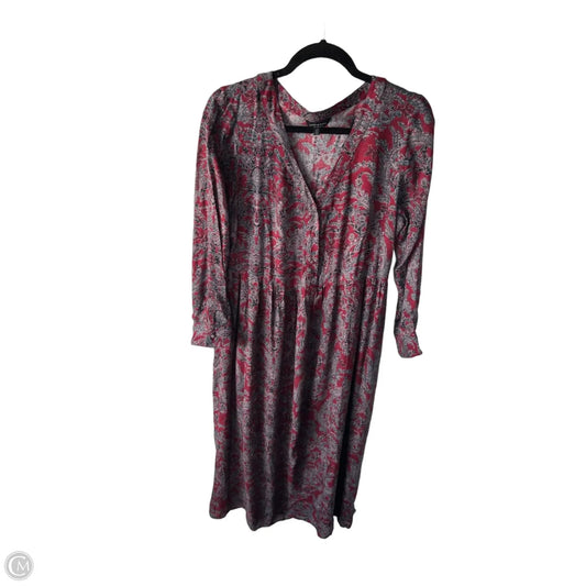 Dress Casual Midi By Lucky Brand In Blue & Red, Size: L