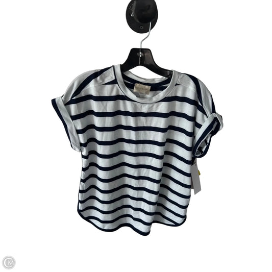 Top Short Sleeve By Cupio In Blue & White, Size: M