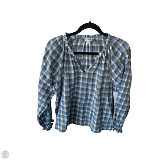 Top Long Sleeve By J. Crew In Blue & Green, Size: M