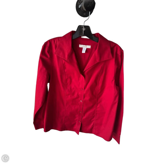 Top Long Sleeve By Chicos In Red, Size: S