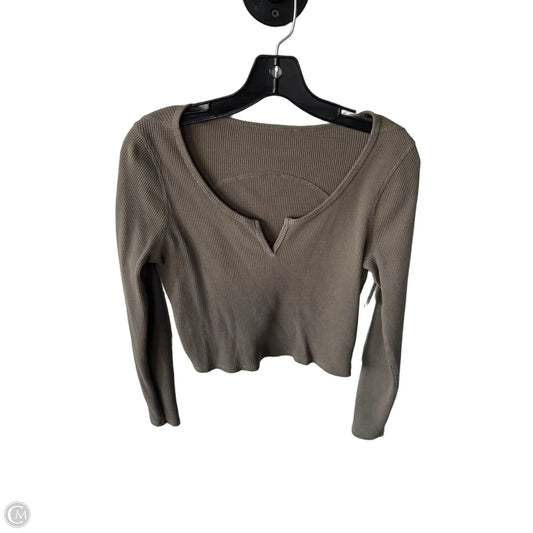 Athletic Top Long Sleeve Crewneck By Lululemon In Brown, Size: S