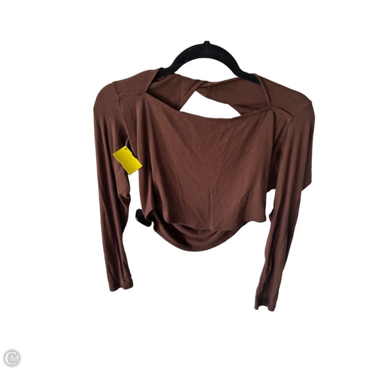 Athletic Top Long Sleeve Crewneck By Lululemon In Brown, Size: S