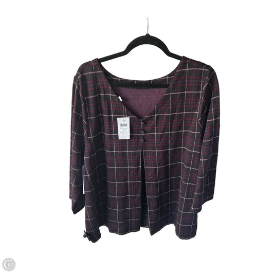 Blouse Long Sleeve By J. Jill In Black & Purple, Size: Xl