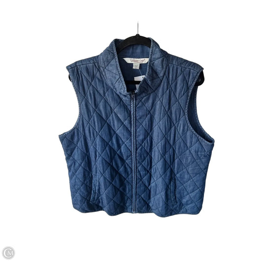 Vest Puffer & Quilted By Coldwater Creek In Blue Denim, Size: Xl