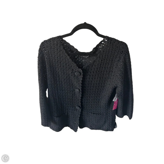 Sweater Cardigan By Apt 9 In Black, Size: L