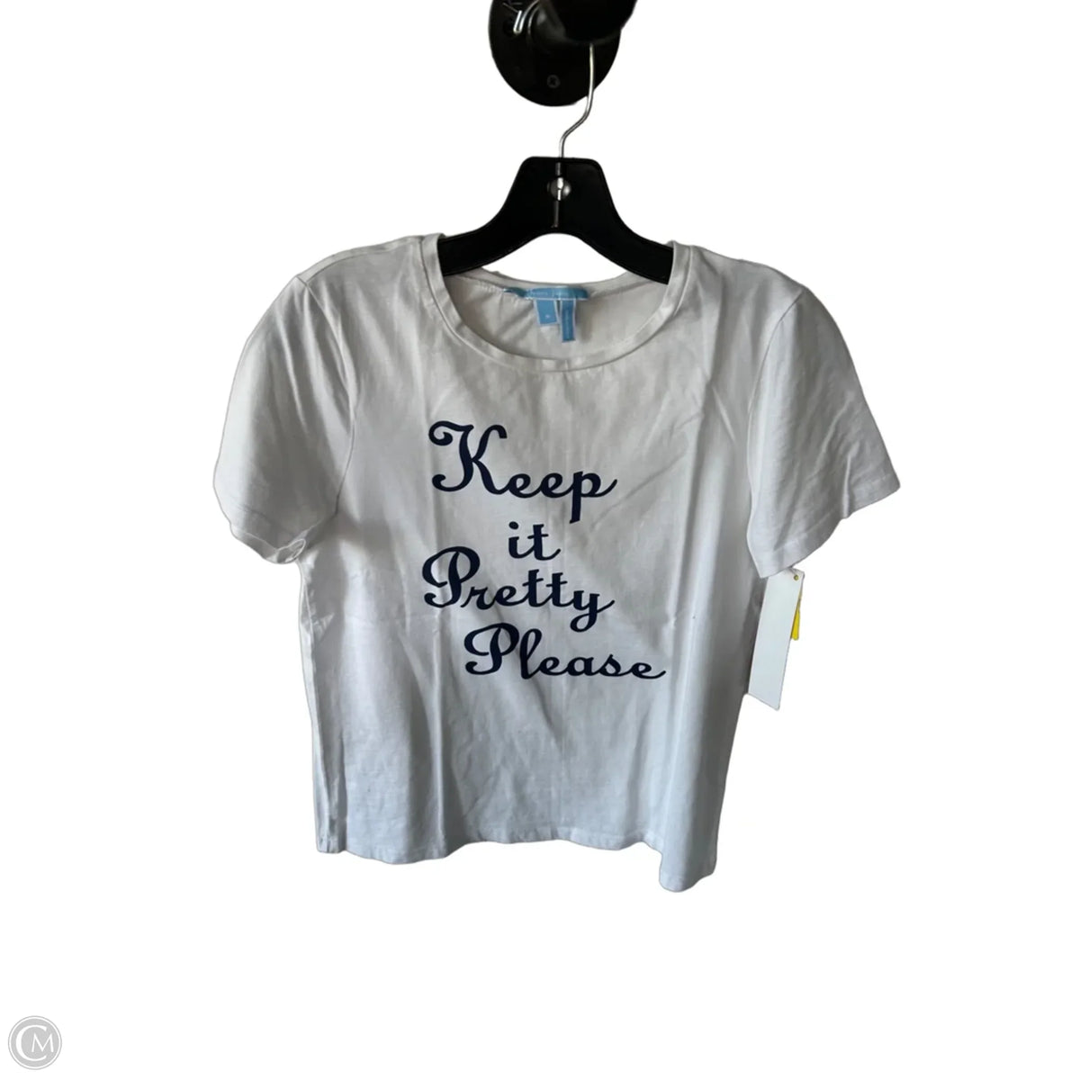 Top Short Sleeve Basic By Draper James In Blue & White, Size: S