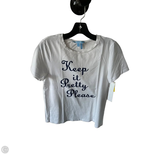 Top Short Sleeve Basic By Draper James In Blue & White, Size: S