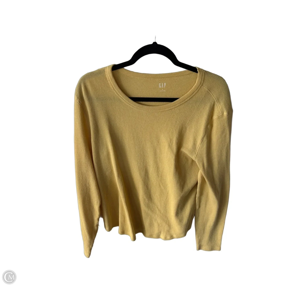 Top Long Sleeve Basic By Gap In Yellow, Size: Xl