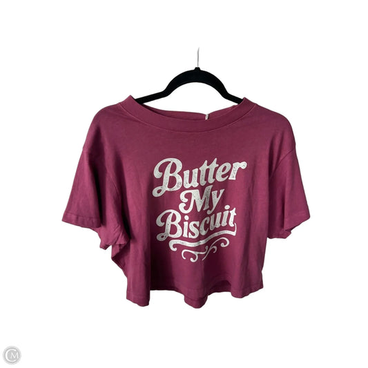 Top Short Sleeve Basic By Girl Dangerous In Pink & White, Size: L