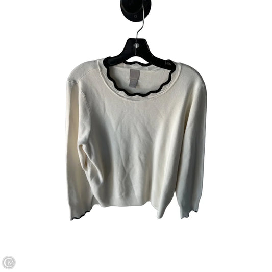 Sweater By H&m In Black & Cream, Size: L