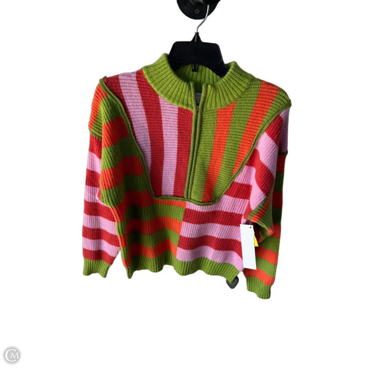 Sweater By Voy In Green & Orange, Size: M