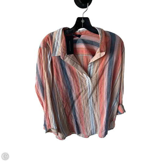 Top Long Sleeve By Tommy Hilfiger In Blue & Tan, Size: Xl