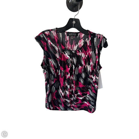Top Sleeveless By Kasper In Black & Pink, Size: Mp