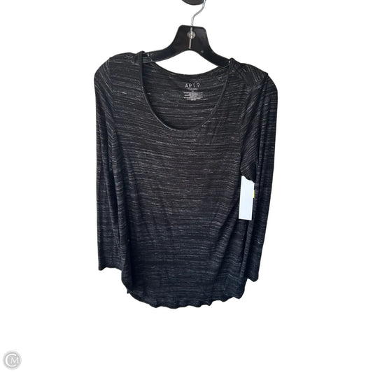 Tunic Long Sleeve By Apt 9 In Black, Size: M