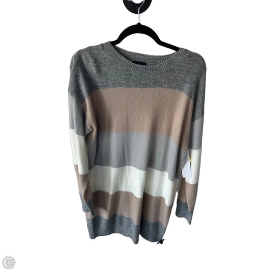 Dress Sweater By Lumiere In Grey & Tan, Size: M